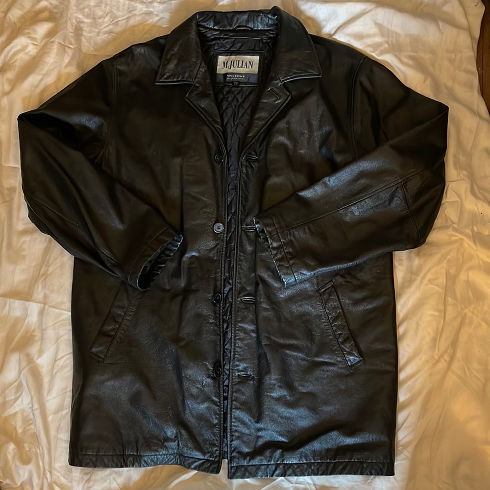 90’s style Wilsons M. Julian Mens XLT Jacket Black Leather Buttons